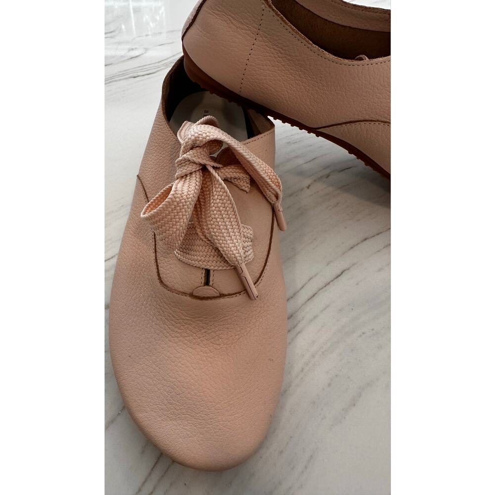 Anothersole Pink Stella Lace-Up Leather Flat US 9 NWOT Feminine and Flirty! - Picture 4 of 9